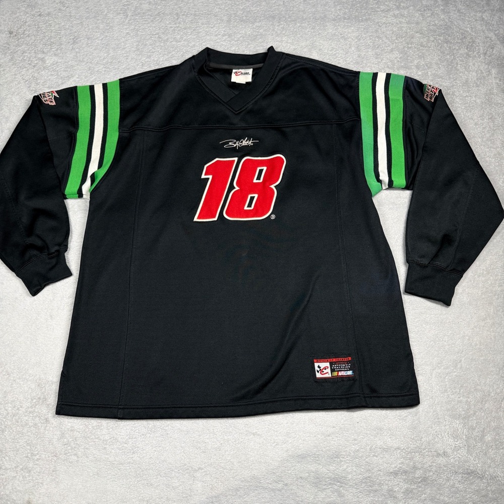 Chase Authentics NASCAR Bobby Labonte Jersey Mens XL Black #18 Racing Shirt‎